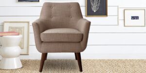 Burnaby Opulent Accent Chair in Light Brown Colour