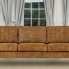 Denver Three Seater Sofa In Tan Leatherette