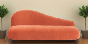 Boltic Two Seater Sofa In Orange Velvet
