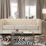Perfect Appeal Three Seater Upholstered Sofa In Beige Colour