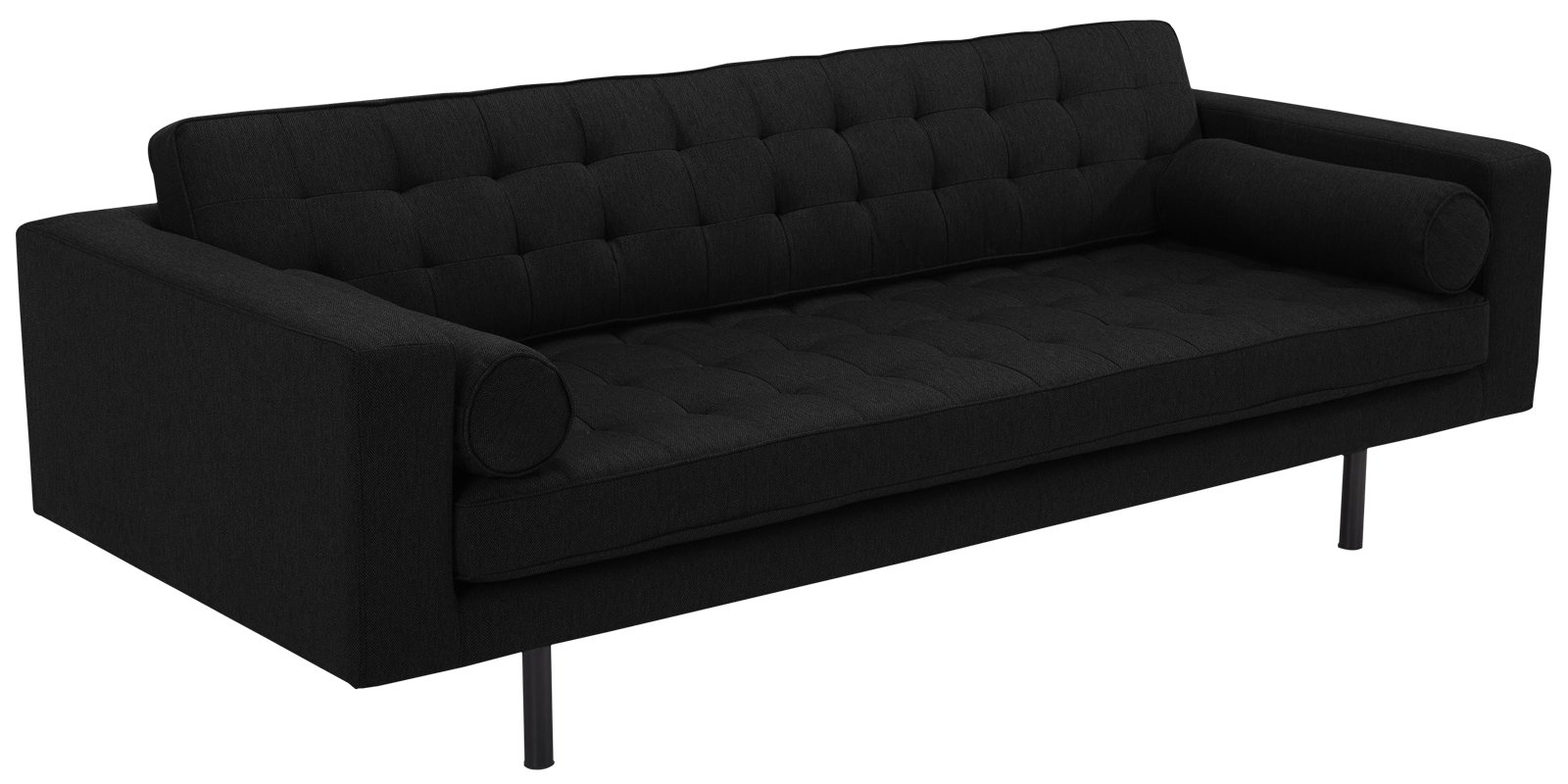 Striking Button Tufted Three Seater Sofa In Grey Colour