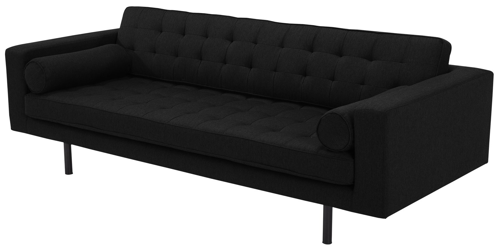 Striking Button Tufted Three Seater Sofa In Grey Colour