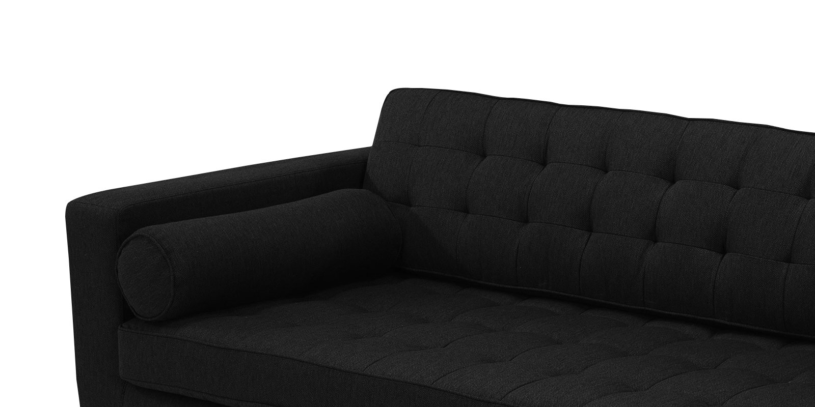 Striking Button Tufted Three Seater Sofa In Grey Colour