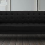 Striking Button Tufted Three Seater Sofa In Grey Colour