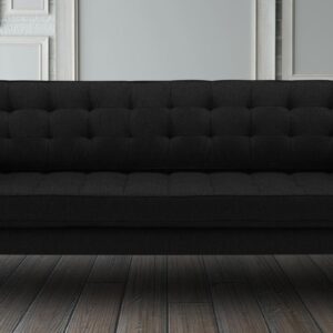 Striking Button Tufted Three Seater Sofa In Grey Colour