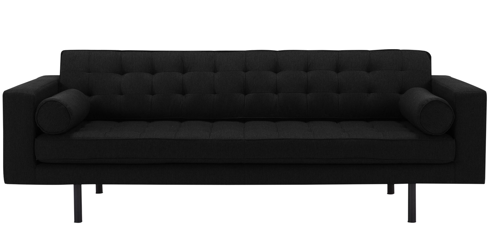 Striking Button Tufted Three Seater Sofa In Grey Colour