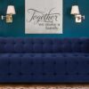 Estella Three Seater Sofa In Navy Blue Colour