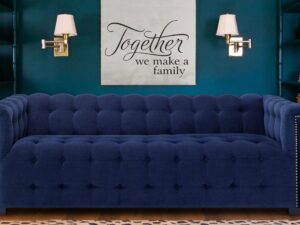 Estella Three Seater Sofa In Navy Blue Colour