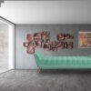 Elenora Button Tufted Recamier in Mint Green Colour by Dreamzz Furniture