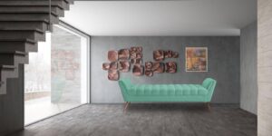 Elenora Button Tufted Recamier in Mint Green Colour by Dreamzz Furniture