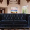 Sophisticated Chesterfield Three Seater Sofa In Blue Colour