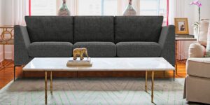 Three Seater Sofa In Dark Grey Colour