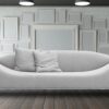 Astonishing 3 Seater Sofa in Shiny Light Grey Colour by Dreamzz Furniture
