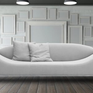 Astonishing 3 Seater Sofa in Shiny Light Grey Colour by Dreamzz Furniture