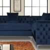Tidafors Classic RHS Sofa in Velvet Blue Colour by Dreamzz Furniture