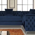 Tidafors Classic RHS Sofa in Velvet Blue Colour by Dreamzz Furniture