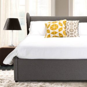 Noham Wing Bed with  grey fabric