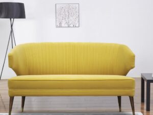 Adrian Two Seater Sofa In Yellow Colour