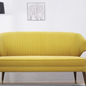 Adrian Two Seater Sofa In Yellow Colour