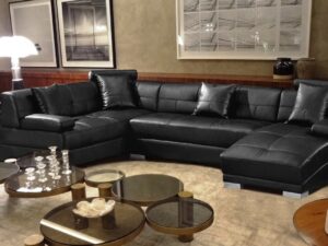 Fave Corner Sofa in Black Colour by Dreamzz Furniture