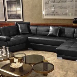 Fave Corner Sofa in Black Colour by Dreamzz Furniture