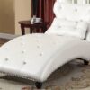Modish Lounge Chaise In Pearl White Leatherette