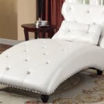 Modish Lounge Chaise In Pearl White Leatherette