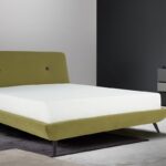 Giulia Low platform bed with Cross teak legs