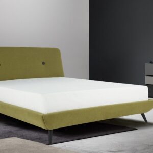 Giulia Low platform bed with Cross teak legs