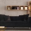 Modern Three Seater Sofa In Black Colour