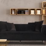 Modern Three Seater Sofa In Black Colour