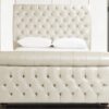 Astonishing Beige Leatherette Upholstered  Bed