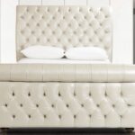 Astonishing Beige Leatherette Upholstered  Bed