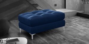 Dazzling Upholstered Stool in Navy Blue Colour by Dreamzz Furniture