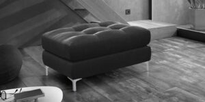 Dazzling Upholstered Stool in Grey Colour