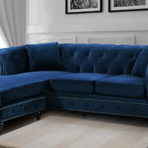 Courageous RHS 2 Seater Sofa with Lounger in Navy Blue Colour