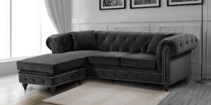 Courageous RHS 2 seater sofa with Lounger in Grey Colour