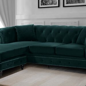 Courageous RHS 2 seater sofa with Lounger in Green Colour