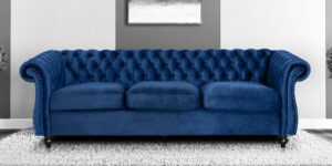 Phenomenal 3 Seater Sofa in Navy Blue colour by Dreamzz Furniture