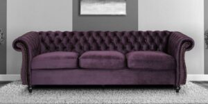 Phenomenal 3 Seater Sofa in Purple Colour by Dreamzz Furniture