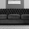 Phenomenal Chesterfield Three Seater Sofa With Rolled Arms Dark Brown colour