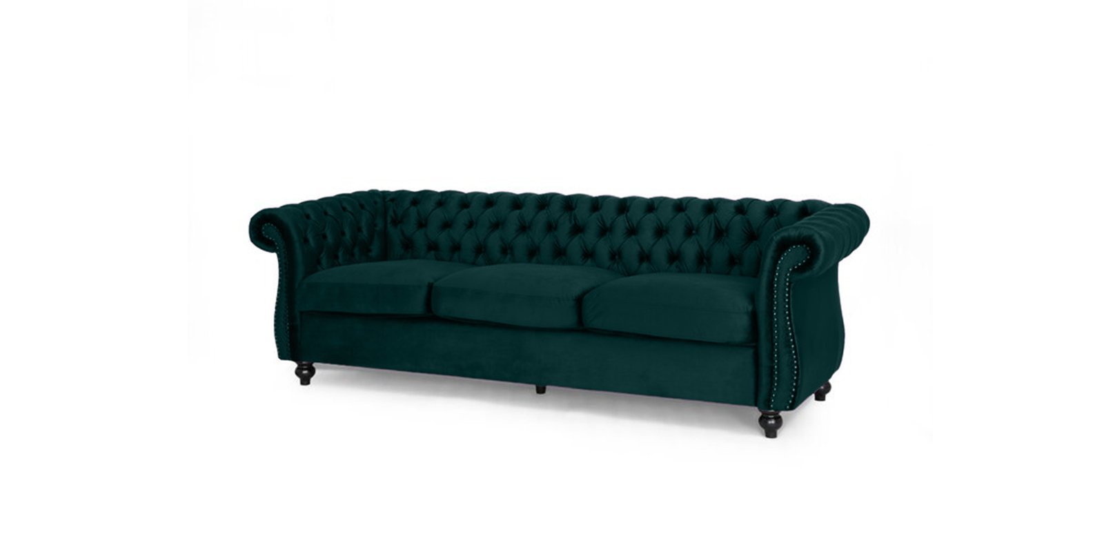 Phenomenal 3 Seater Sofa in Green colour by Dreamzz Furniture