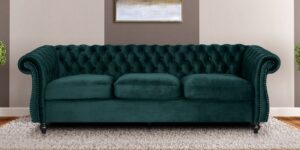Phenomenal 3 Seater Sofa in Green colour by Dreamzz Furniture