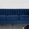 Gleaming Three Seater Sofa With Rolled Arms in Navy Blue colour