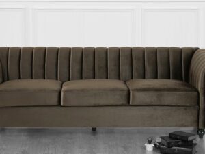 Gleaming 3 Seater Sofa in Dark Brown colour by Dreamzz Furniture