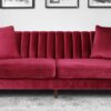 Effervescent 3 Seater Sofa in Red colour by Dreamzz Furniture