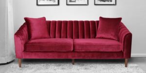 Effervescent 3 Seater Sofa in Red colour by Dreamzz Furniture