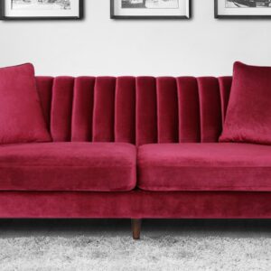 Effervescent 3 Seater Sofa in Red colour by Dreamzz Furniture