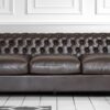 Tyson Leatherette Three Seater Sofa in Brown colour