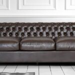 Tyson Leatherette Three Seater Sofa in Brown colour